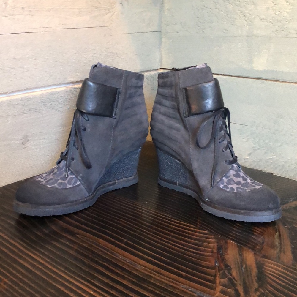 Made in Italy Vic Wedge Leather Sneakers - Picture 4 of 14